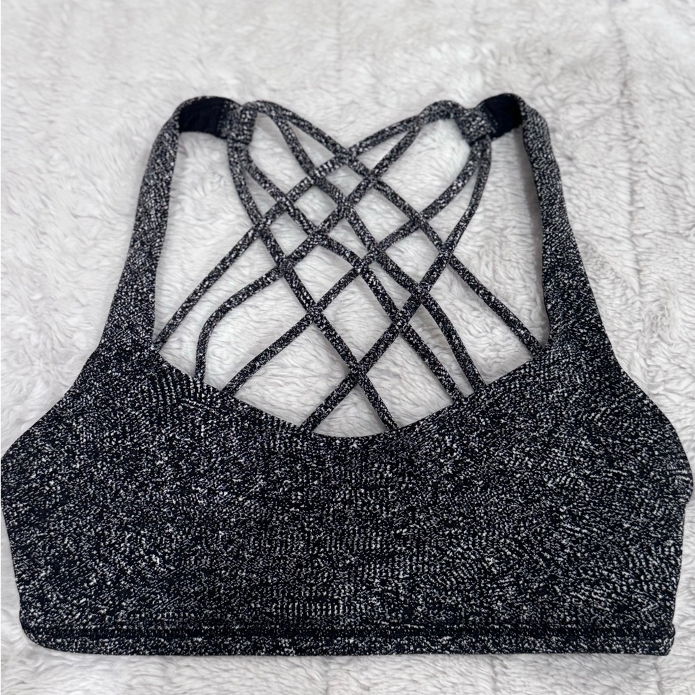 Lululemon Black and Gray Strappy Sports Bra Size 4